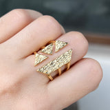 Textured Triangle Ring