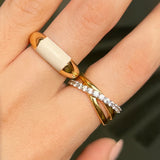 White Enamel Ring