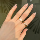 White Enamel Ring