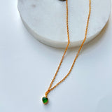 Emerald heart drop necklace