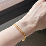 Double chain layering bracelet